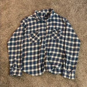 Blue and white Volcom flannel